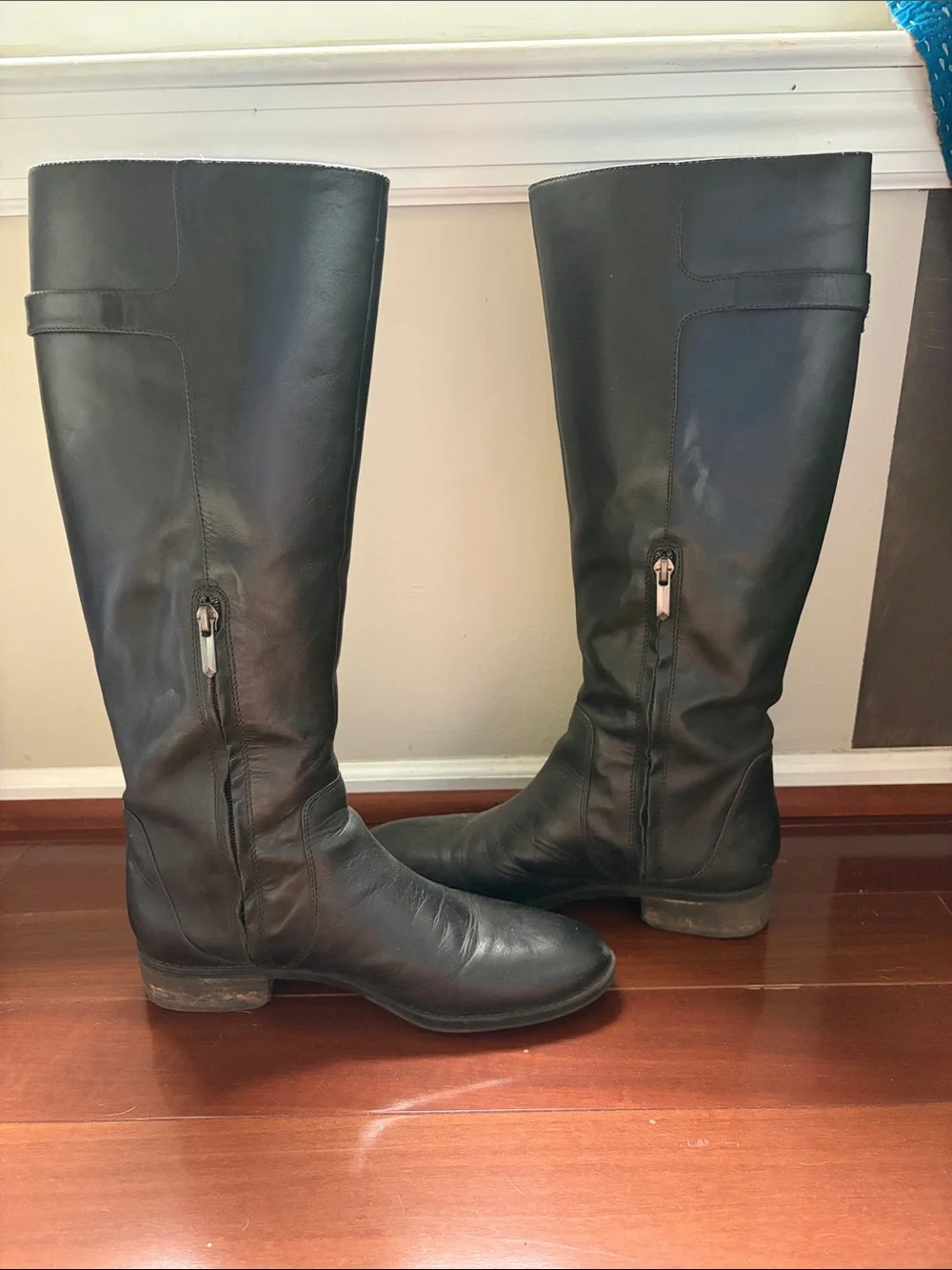 Sam Edelman Black Leather Riding Boots